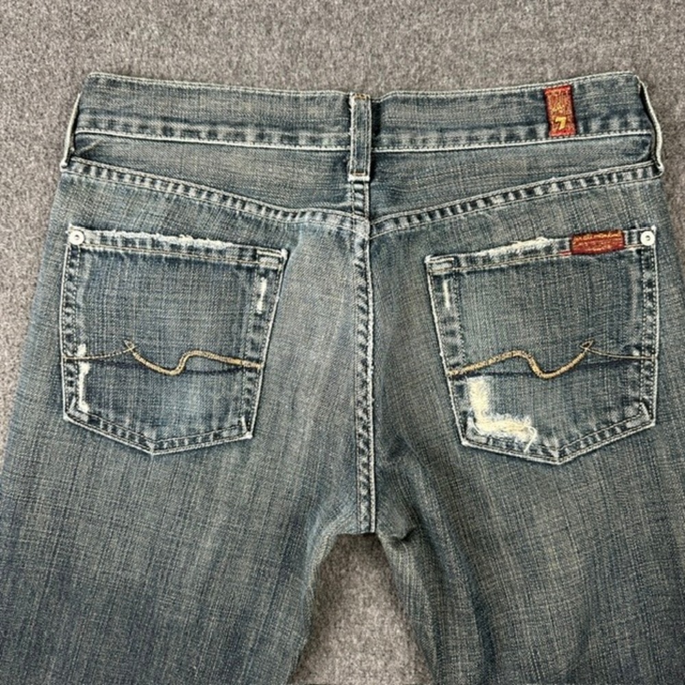 7 For All Mankind Bootcut Jeans Blue Distressed Vintage 26 U075E061UC-061D